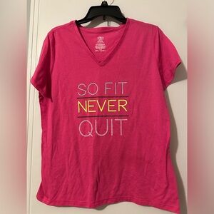 Pink V-Neck Graphic Tee